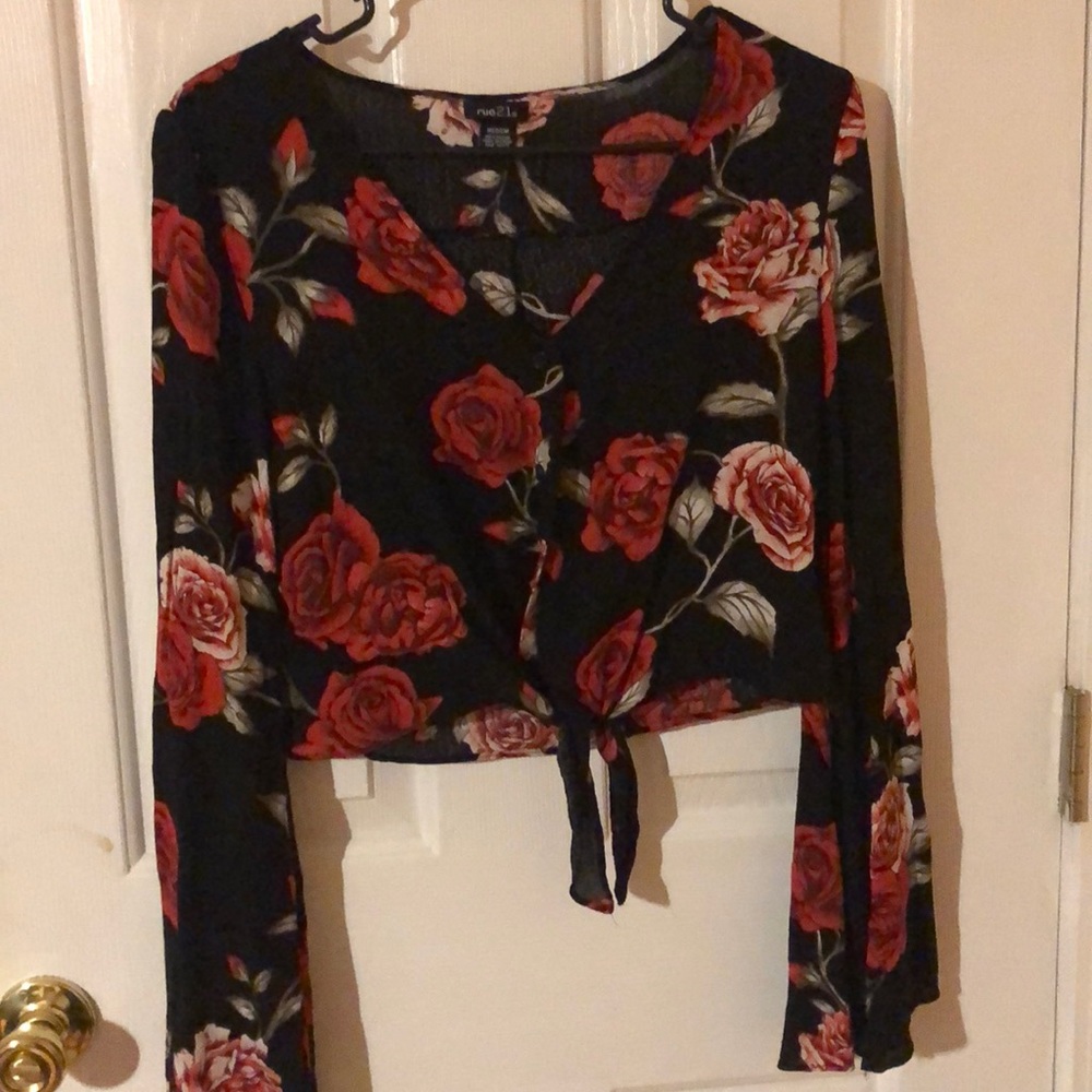 Flare crop top blouse